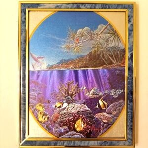Rare Collectible Gorgeous Hawaii Sunset Riff Lazer Etched Picture